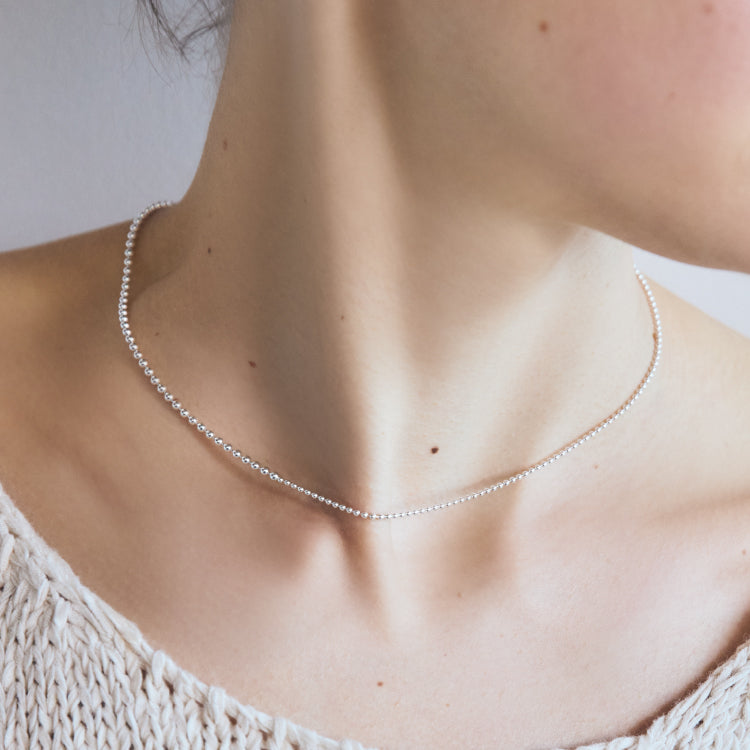 [Nova vol.1] Ball Chain Combination Necklace, Silver, 40cm