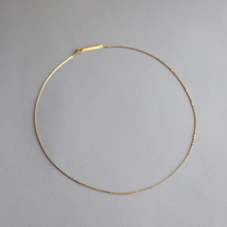 フラットケーブルチェーンネックレス GD 50cm